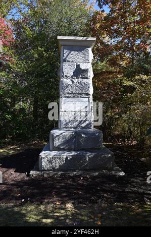 Granit-Gedenkstätte für Generalleutnant Thomas J 'Stonewall' Jackson, der am 10. Mai 1863 (im Alter von 39 Jahren) in Chancellorsville starb. Stockfoto