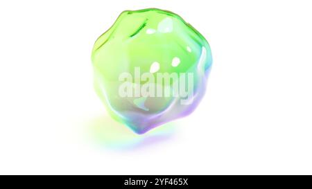 3D-Bubble-Farbglas auf weißem BG-3D-Rendering Stockfoto
