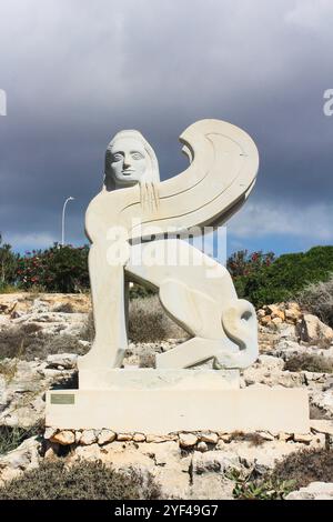 Ayia Napa, Zypern. November 2024. Wunderschöne Kunstwerke im Ayia Napa International Sculpture Park. Stockfoto