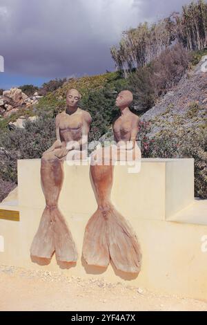 Ayia Napa, Zypern. November 2024. Wunderschöne Kunstwerke im Ayia Napa International Sculpture Park. Stockfoto