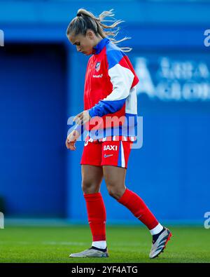 Barcelona, Spanien. November 2024. Barcelona, Spanien, 2. November 2024: Andrea Medina (20 Atletico de Madrid) während des Liga-F-Fußballspiels zwischen RCD Espanyol und Atletico de Mardrid im Ciutat Esportiva Dani Jarque in Barcelona, Spanien (Judit Cartiel/SPP) Credit: SPP Sport Press Photo. /Alamy Live News Stockfoto