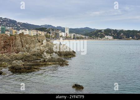 Strand Platja d'Aro an der Costa Brava, Katalonien Stockfoto