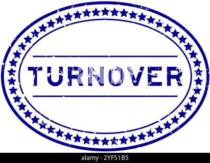 Grunge blaues Umsatzwort ovaler Gummisiegelstempel auf weißem Hintergrund Stock Vektor