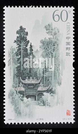 CHINA - CA. 2006: Eine in China gedruckte Briefmarke zeigt 2006-7, Scott 3487-90 Qingcheng Mountain, ca. 2006. Stockfoto