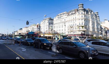Blick auf die Spitze des Wiener Naschmarktes, Wien, Österreich, Europa. Stockfoto