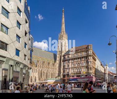 Ansichten in Stock-im-Eisen-Platz, Wien, Österreich, Europa. Stockfoto