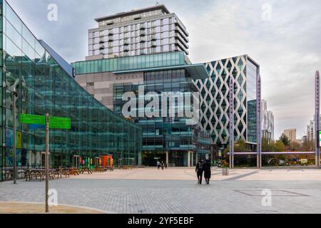 BBC Buildings, Media City, Salford Quays, Salford, Manchester Stockfoto