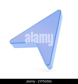 Glaspfeil auf weißem Hintergrund. Isolierte 3D-Darstellung Stockfoto