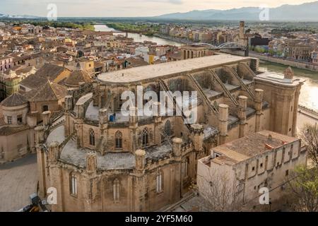 Kathedrale von Tortosa von Castell de la Suda in Tortosa, Katalonien, Spanien Stockfoto