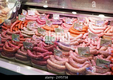 n und um Granville Market, Granville Island, Vancouver, British Columbia, Kanada. Stockfoto