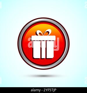Geschenkbox Icon Design Illustration, überraschendes Geschenkbox Symbol, Button Design Stock Vektor