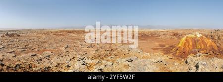 Hydrothermale Feld am Dallol Vulkan in der danakil Depression. Bei 48 Meter unter dem Meeresspiegel, Dallol ist der Erde niedrigsten land Vulkan. Äthiopien Stockfoto