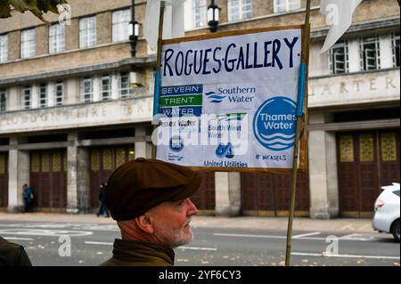 LONDON, GROSSBRITANNIEN. November 2024. Tausende Demonstranten marschieren für sauberes Wasser und sammeln sich in London, Großbritannien, um die Verschmutzung der Gewässer in Großbritannien am Albert Embankment zum Parliament Square in London, Großbritannien, zu stoppen. (Foto von 李世惠/siehe Li/Picture Capital) Credit: Siehe Li/Picture Capital/Alamy Live News Stockfoto