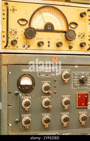 Kontrollplatte der Royal Canadian Air Force im Diefenbunker, Carp, Ontario, Kanada Stockfoto