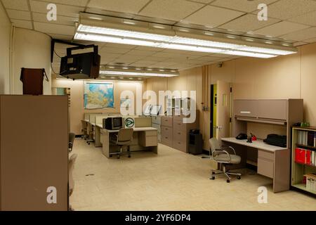 Büro- und Beratungsraum im Diefenbunker, Carp, Ontario, Kanada Stockfoto