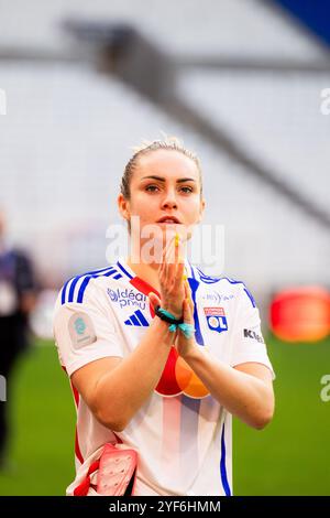 Lyon, Frankreich. November 2024. Ellie Carpenter (12 Olympique Lyonnais) während des Spiels Arkema Premiere Ligue zwischen Olympique Lyonnais und Paris Saint-Germain im Groupama-Stadion in Lyon, Frankreich. (Pauline FIGUET/SPP) Credit: SPP Sport Press Photo. /Alamy Live News Stockfoto