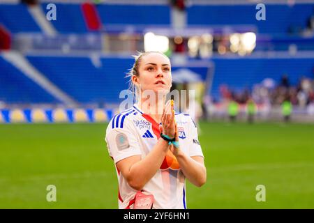 Lyon, Frankreich. November 2024. Ellie Carpenter (12 Olympique Lyonnais) während des Spiels Arkema Premiere Ligue zwischen Olympique Lyonnais und Paris Saint-Germain im Groupama-Stadion in Lyon, Frankreich. (Pauline FIGUET/SPP) Credit: SPP Sport Press Photo. /Alamy Live News Stockfoto