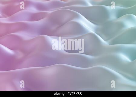 Pastellfarbener, welliger Farbverlauf mit glatter, fließender Textur. Sanfte Kurven schaffen eine weiche und ruhige Ästhetik. Ideal für Hintergrundbilder, modern Stockfoto