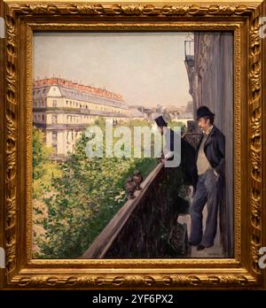 Paris, Frankreich - 05 13 2023: Museum Orsay. Der Balkon gemalt von Gustave Caillebotte Stockfoto