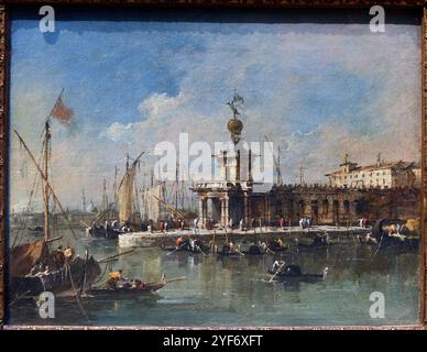 Venedig: Punta della Dogana. 1780er Jahre, Francesco Guardi (1712–1793), The National Gallery, London, UK. Stockfoto