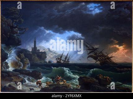 A Shipwreck in Stormy Seas, 1773, Claude-Joseph Vernet (1714–1789), The National Gallery, London, UK. Stockfoto