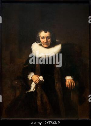 Porträt von Margaretha de Geer, Ehefrau von Jacob Trip, um 1661, Rembrandt (1606–1669), The National Gallery, London, UK. Stockfoto