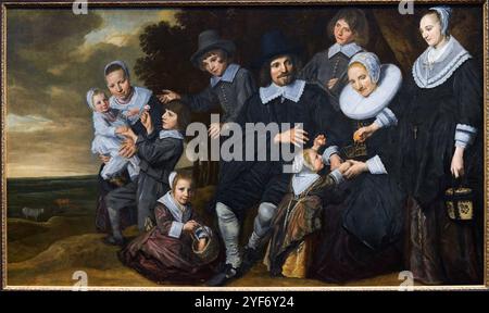 A Family Group in a Landscape, ca. 1647-1650, Frans Hals (1582/3-1666), The National Gallery, London, UK. Stockfoto