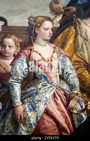 Detail, die Familie von Darius vor Alexander, 1565-1567, Paolo Veronese (1528-1588), die National Gallery, London, UK. Stockfoto