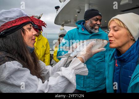 Die SH Vega Cruise ist ein Expeditionsschiff, das von Swan Hellenic, Island, betrieben wird. SH Vega ist unser brandneues, fünf Stockfoto