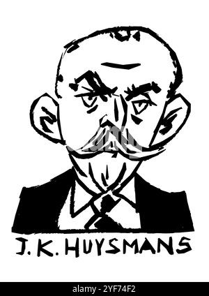 Joris-Karl Huysmans Karikatur Stockfoto