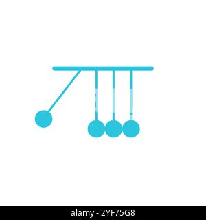 Symbol für Newton-Ladestation. Isoliert auf weißem Hintergrund. Aus blauer Symbolgruppe. Stock Vektor