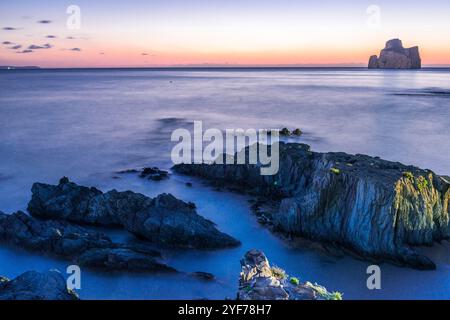 Pan di Zucchero und Spiaggia di Masua, Sardinien Stockfoto