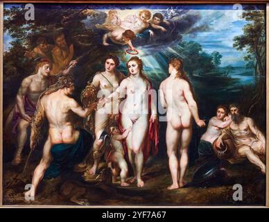 Das Urteil von Paris, um 1597–1599, Peter Paul Rubens (1577–1640), The National Gallery, London, UK. Stockfoto