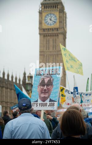 London, UK, 11. November 2024. Marsch für Wasser. März für die Reinigung des britischen Wassers. Durch: Reform der rechtsvorschriften, bessere Strafverfolgung und Investitionen für die lange Schrecken. Kredit: A. Bennett Credit: andrew bennett/Alamy Live News Stockfoto