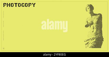 Fotokopierbild der klassischen griechischen Venus-Statue. Illustration im Retro-Stil mit Kopierraum Stock Vektor