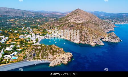 Vulkanstrand Mavra Volia Emporios auf der Insel Chios Stockfoto