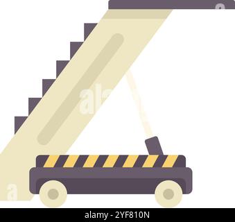 Abbildung eines mobilen Flughafengangways, der Fluggäste mit Flugzeugen zum ein- und Aussteigen verbindet Stock Vektor