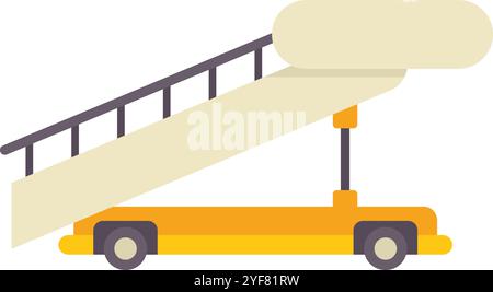 Abbildung einer Fluggastbrücke, die Flugzeug und Boden verbindet, isoliert auf weißem Hintergrund Stock Vektor