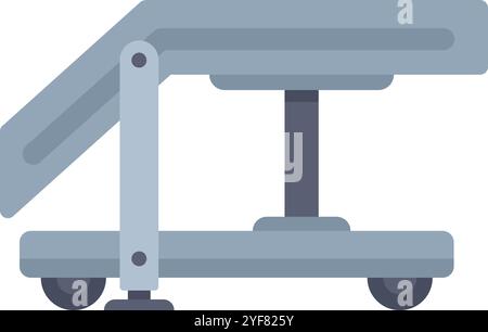 Passagiertreppe Brücke, die Flugzeug zu Gate verbindet, am Flughafen flaches Symbol in minimalistischem Stil Stock Vektor