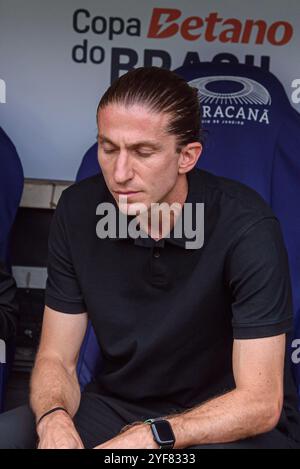 Rio De Janeiro, Brasilien. November 2024. Flamengo-Trainer Filipe Luis während des Spiels zwischen Flamengo und Atlético Mineiro am Sonntag, den 11.03., für die Copa do Brasil, ein Spiel, das für die erste Etappe des Finales gültig ist. Die Teams werden das Feld auf dem Maracanã-Feld um 16:00 Uhr Brasília-Zeit einnehmen. Quelle: Carlos Santtos/FotoArena/Alamy Live News Stockfoto