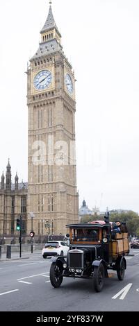 Morris Truck London Nach Brighton Veteran Car Run Westminster Bridge London Stockfoto