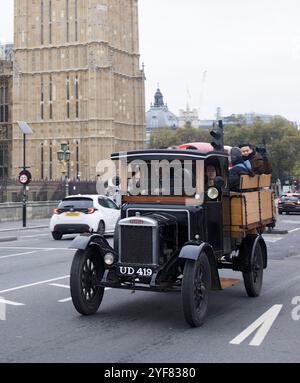 Morris Truck London Nach Brighton Veteran Car Run Westminster Bridge London Stockfoto