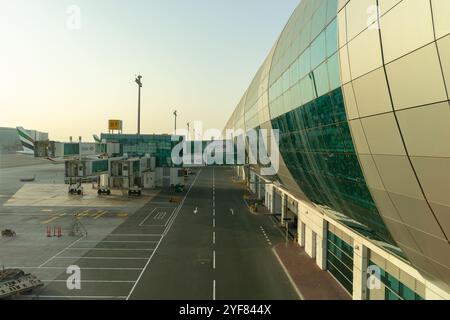 DUBAI, VAE - 17. JANUAR 2017: Luftseite des Dubai International Airport. Stockfoto