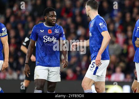 Southampton, Großbritannien. November 2024. Orel Mangala vom Everton FC während des Southampton FC gegen Everton FC in St. Mary's Stadium, Southampton, England, Großbritannien am 2. November 2024 Credit: Every Second Media/Alamy Live News Stockfoto