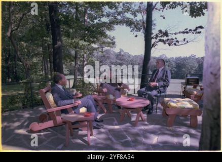 US-Präsident Jimmy Carter, Menahem Begin und Anwar Sadat - das Camp David Accords Stockfoto