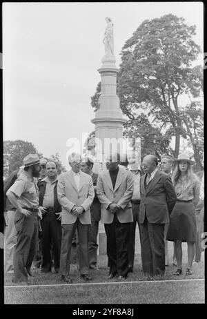 US-Präsident Jimmy Carter, Menahem Begin und Anwar Sadat - das Camp David Accords Stockfoto