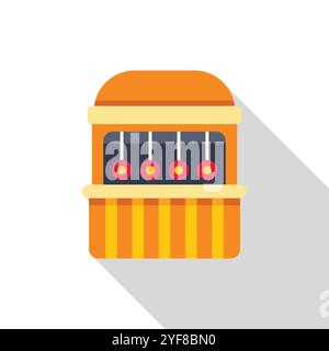 Schießstand mit hängenden Zielen, eine beliebte Attraktion in Vergnügungsparks, Karnevals und Messen Stock Vektor