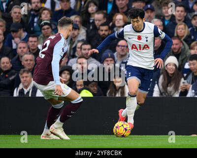 London, Großbritannien. November 2024. London, England - 3. November: Tottenham Hotspur's Heung-Min Sohn während des Spiels der Premier League 2024/25 League zwischen Tottenham Hotspur FC und Aston Villa FC im Tottenham Hotspur Stadium am 3. November 2024 in London. (Foto: David Horton/SPP) (David Horton/SPP) Credit: SPP Sport Press Photo. /Alamy Live News Stockfoto