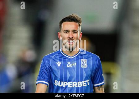 Krakau, Polen. November 2024. Afonso Sousa von Lech Posen wurde beim Fußballspiel der Polnischen Liga PKO BP Ekstraklasa 2024/2025 zwischen Puszcza Niepolomice und Lech Posen im Cracovia Stadion gesehen. Endpunktzahl: Puszcza Niepolomice 2:0 Lech Poznan. Quelle: SOPA Images Limited/Alamy Live News Stockfoto