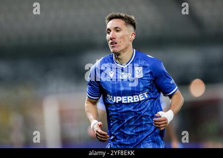 Krakau, Polen. November 2024. Joel Pereira aus Lech Posen wurde beim Fußballspiel der Polnischen Liga PKO BP Ekstraklasa 2024/2025 zwischen Puszcza Niepolomice und Lech Posen im Cracovia Stadion gesehen. Endpunktzahl: Puszcza Niepolomice 2:0 Lech Poznan. Quelle: SOPA Images Limited/Alamy Live News Stockfoto